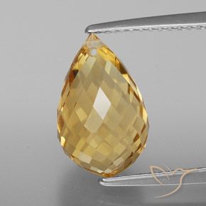 4.70ct Natural Dorado Citrino, Corte Briolette, VVS-VS