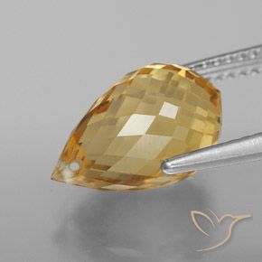 Citrino Dorado natural de 4.70 ct, Corte Briolette, VVS-VS