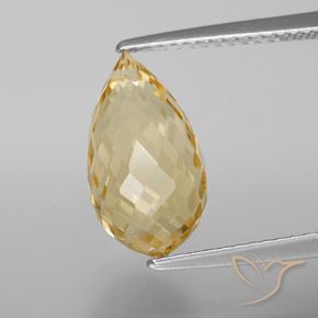4.41ct Natural Naranja dorado Citrino, Corte Briolette, VVS-VS