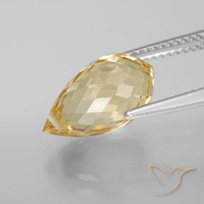 Citrino Naranja dorado natural de 4.41 ct, Corte Briolette, VVS-VS