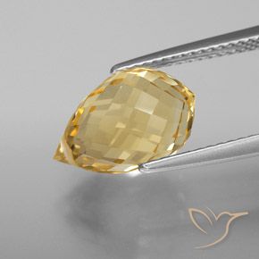 Citrino Naranja dorado natural de 4.77 ct, Corte Briolette, VVS