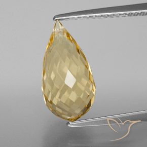 4.53ct Natural Dorado claro Citrino, Corte Briolette, VVS-VS
