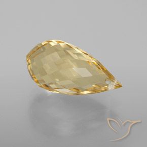 Citrino Dorado claro natural de 4.53 ct, Corte Briolette, VVS-VS