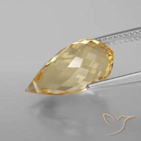 Citrino Dorado claro natural de 4.53 ct, Corte Briolette, VVS-VS