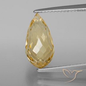 3.88ct Natural Naranja dorado Citrino, Corte Briolette, VVS-VS