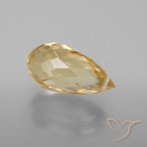 Citrino Naranja dorado natural de 3.88 ct, Corte Briolette, VVS-VS