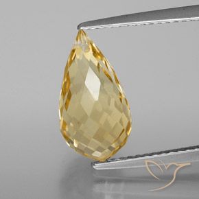 Citrino dorado natural de 4,28 ct, briolette, VS