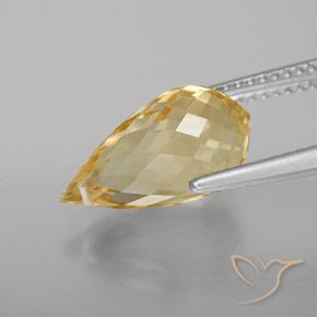 Citrino dorado natural de 4,28 ct, briolette, VS