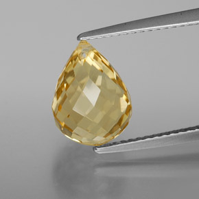 Citrino Dorado claro natural de 4.22 ct, Corte Briolette, VVS-VS