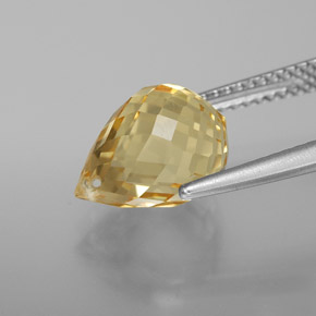Citrino Dorado claro natural de 4.22 ct, Corte Briolette, VVS-VS