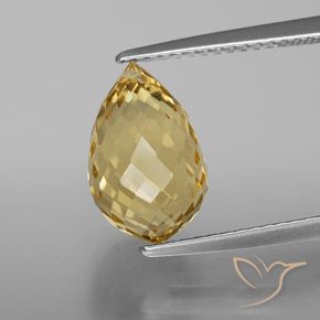 4.15ct Natural Naranja dorado Citrino, Corte Briolette, VVS-VS