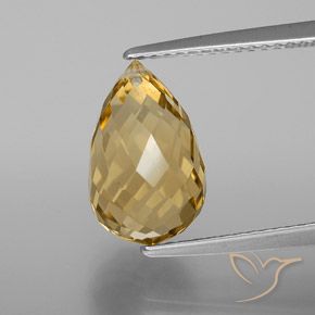 4.42ct Natural Oro Citrino, Corte Briolette, VVS-VS