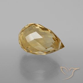 Citrino Oro natural de 4.42 ct, Corte Briolette, VVS-VS