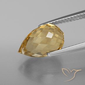 Citrino Oro natural de 4.42 ct, Corte Briolette, VVS-VS