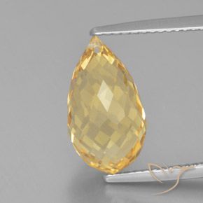 6.11ct Natural Oro Citrino, Corte Briolette, VVS-VS