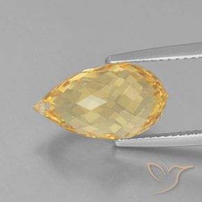 Citrino Oro natural de 6.11 ct, Corte Briolette, VVS-VS