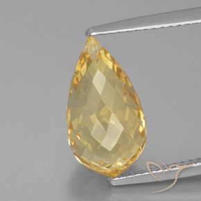 Citrino dorado natural de 6,00 ct, briolette, VVS-VS