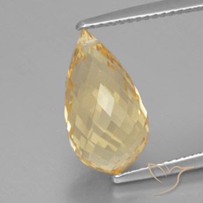 5.84ct Natural Dorado medio Citrino, Corte Briolette, VVS-VS