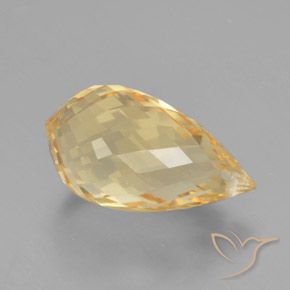 Citrino Dorado medio natural de 5.84 ct, Corte Briolette, VVS-VS