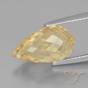 Citrino Dorado medio natural de 5.84 ct, Corte Briolette, VVS-VS