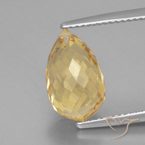 5.49ct Natural Dorado claro Citrino, Corte Briolette, VVS