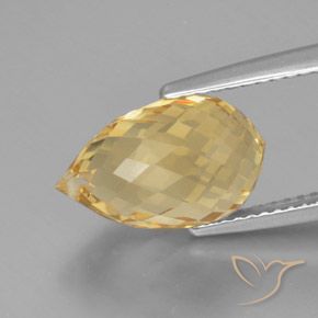 Citrino Dorado claro natural de 5.49 ct, Corte Briolette, VVS