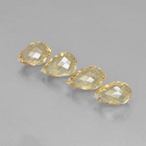 Gemas de citrino dorado natural de 11,52 ct, briolette, VVS