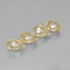 Gemas de citrino dorado natural de 11,52 ct, briolette, VVS