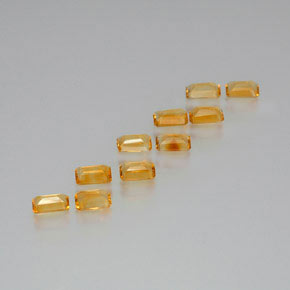Gemas de citrino amarillo natural de  ct, corte esmeralda, VS