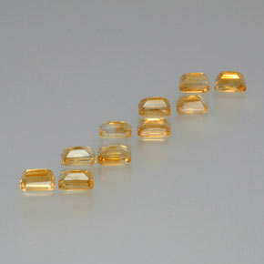 Gemas de citrino dorado natural de 6,74 ct, corte esmeralda, VS
