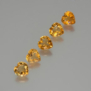 Gemas de citrino dorado natural de 4,03 ct, forma de corazón, VS