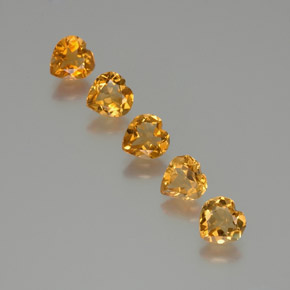 Gemas de citrino dorado natural de 4,03 ct, forma de corazón, VS