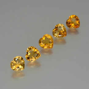 Gemas de citrino dorado natural de 4,66 ct, forma de corazón, VVS-VS
