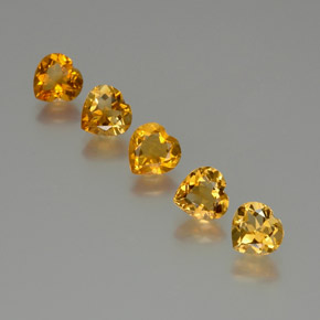 Gemas de citrino dorado natural de 4,66 ct, forma de corazón, VVS-VS