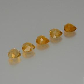Gemas de citrino dorado natural de 4,66 ct, forma de corazón, VVS-VS