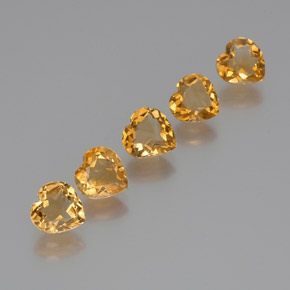 Gemas de Citrino Dorado naranja claro medio natural de 4.74 ct, Forma de corazón, VVS-VS