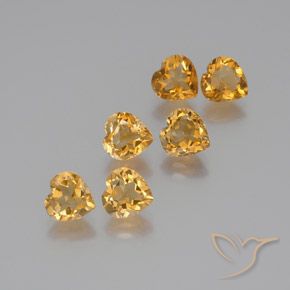 6.32ctw Natural Dorado naranja Citrino, Corazón, VVS-VS