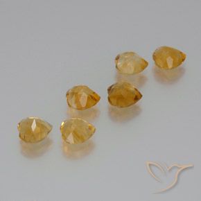 Gemas de Citrino Dorado naranja natural de 6.32 ct, Corazón, VVS-VS