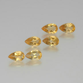 Gemas de citrino dorado natural de 4,46 ct, en forma de pera, VS