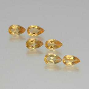 Gemas de citrino dorado natural de 4,46 ct, en forma de pera, VS