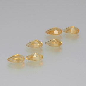 Gemas de citrino dorado natural de 4,46 ct, en forma de pera, VS