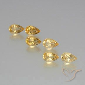 Gemas de Citrino Dorado natural de 5.31 ct, En forma de pera, VS
