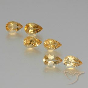Gemas de Citrino Dorado natural de 5.03 ct, En forma de pera, VS