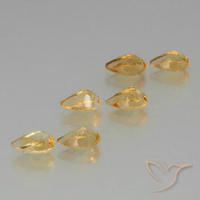 Gemas de Citrino Dorado natural de 5.03 ct, En forma de pera, VS