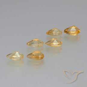 Gemas de Citrino Dorado natural de 5.14 ct, En forma de pera, VS