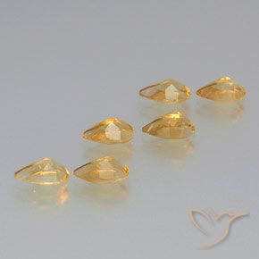 Gemas de Citrino Dorado claro natural de 4.37 ct, En forma de pera, VS