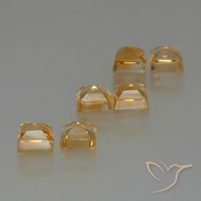 Gemas de Citrino Naranja medio natural de 7.47 ct, Cuadrado, VS