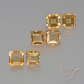 6.10ctw Natural Dorado-naranja claro Citrino, Cuadrado, VS