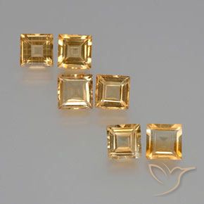 Gemas de Citrino Dorado-naranja claro natural de 6.10 ct, Cuadrado, VS
