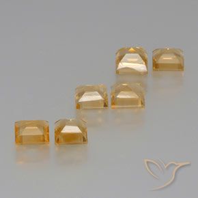 Gemas de Citrino Dorado-naranja claro natural de 6.10 ct, Cuadrado, VS